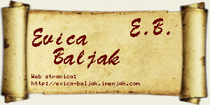 Evica Baljak vizit kartica